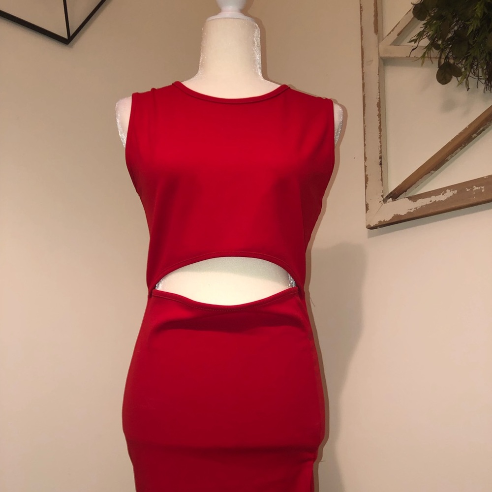 Nasty Gal Red Cutout Dress